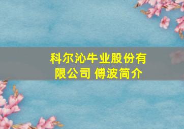 科尔沁牛业股份有限公司 傅波简介